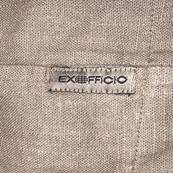 EUC Exofficio Women’s Linen Hooded Long Sleeve Travel Shirt Taupe Olive Small - Picture 10 of 10